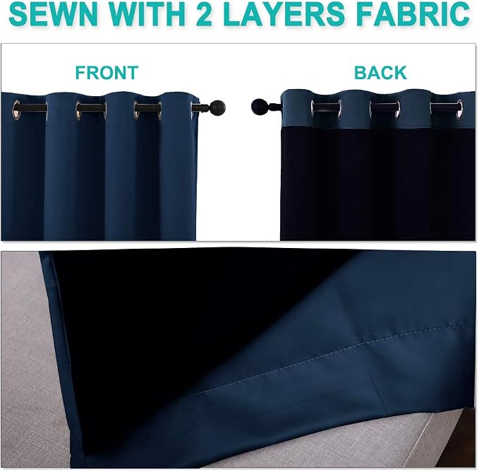 NICETOWN Full Shade Curtain Panels, Pair of Energy Smart & Noise Blocking Out - Image 5