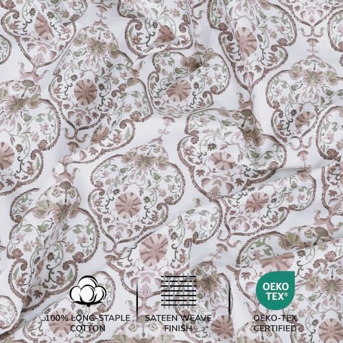 Feather & Stitch 100% Cotton Sateen 500 TC Cal King Size Bed Sheet Set - Image 5