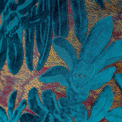 Alerfa 18 x 18 Inch Light Blue Square Maple Leaf Pillow Embroidery Cut Velvet - Image 6