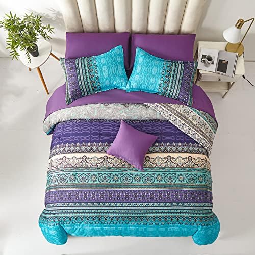 Cottolester Boho Comforter Set Full Size 8 Piece Striped Bed in a Bag - Image 5