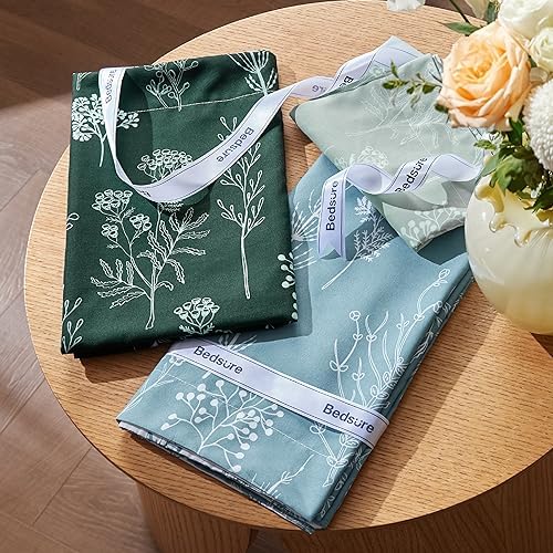 Bedsure Floral Comforter Set Cute Bedding Set Twin/Twin XL Dark Green - Image 6