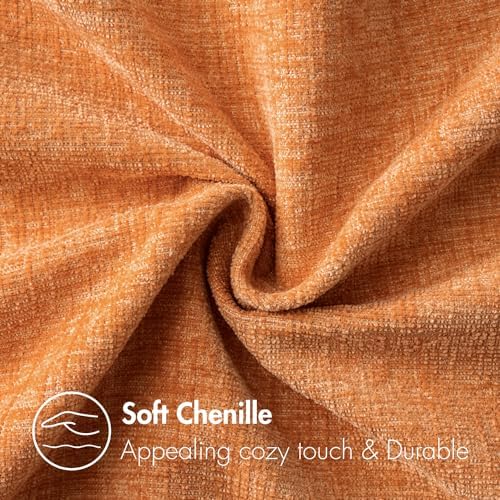 MIULEE Soft Chenille Fall Lumbar Throw Pillow Covers Orange 12x20 Inch - Image 4