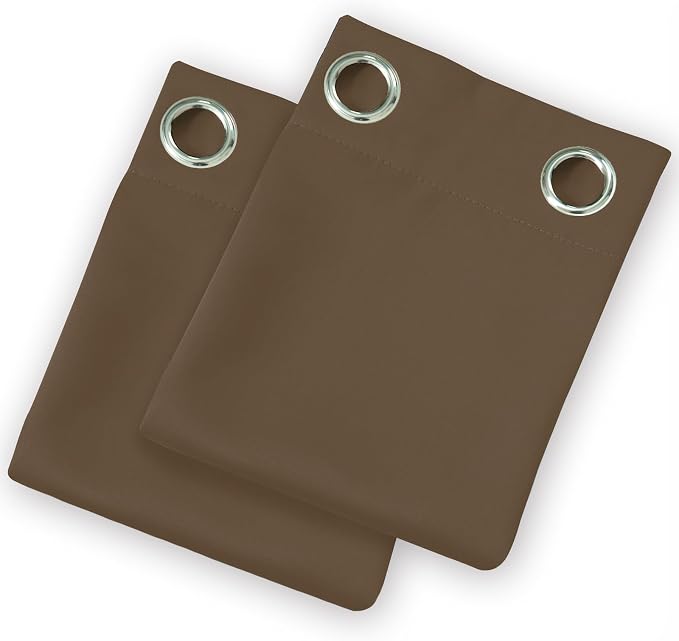 LEMOMO Blackout Curtains 52 x 108 inch/Brown Curtains Set of 2 Panels/Thermal - Image 9
