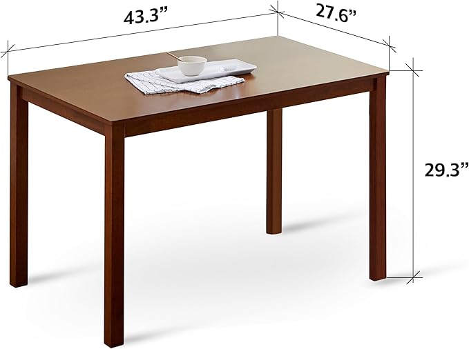 Livinia Seattle 5-Piece Wooden Dining Table Set for 4, Modern Farmhouse Kitchen Dining Room Set with Solid Wood Ladder Back Chairs for Small Space (Antique)
