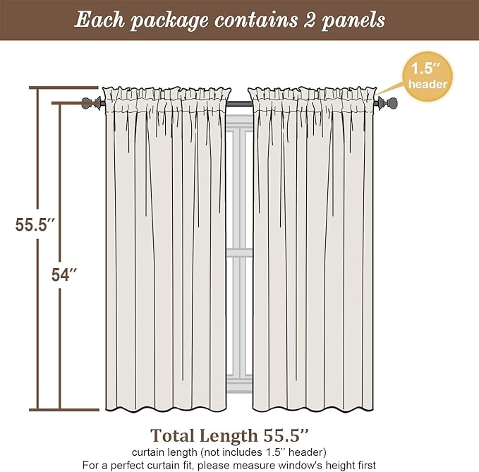 Chyhomenyc Gold Sheer Curtains 54 Inch Length - Image 4