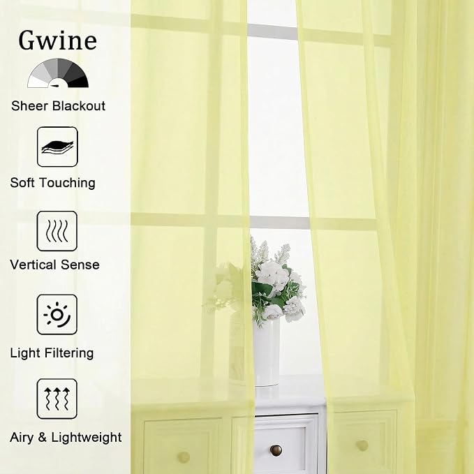 Gwine Sheer Curtains 84 Inches Long - Image 4