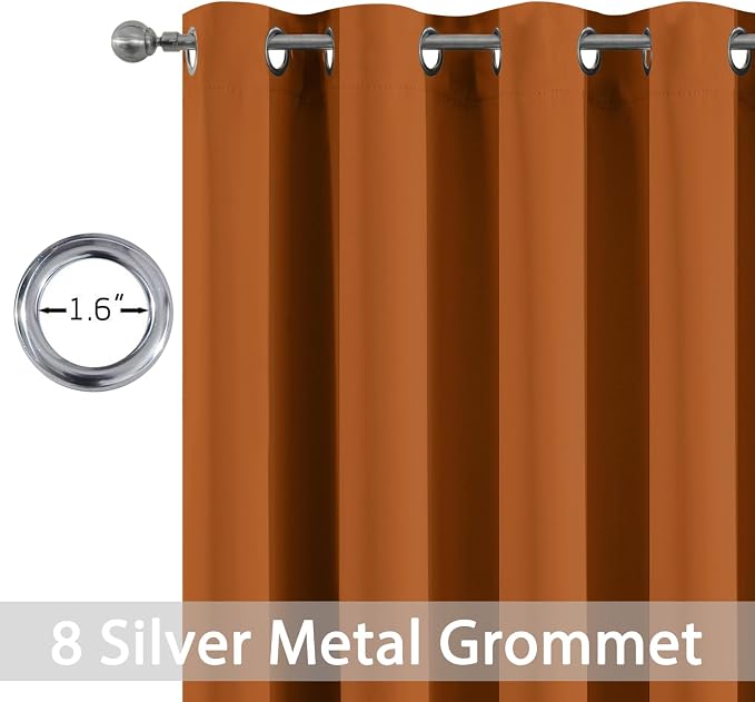 Yakamok Burnt Orange Blackout Curtains - Image 2