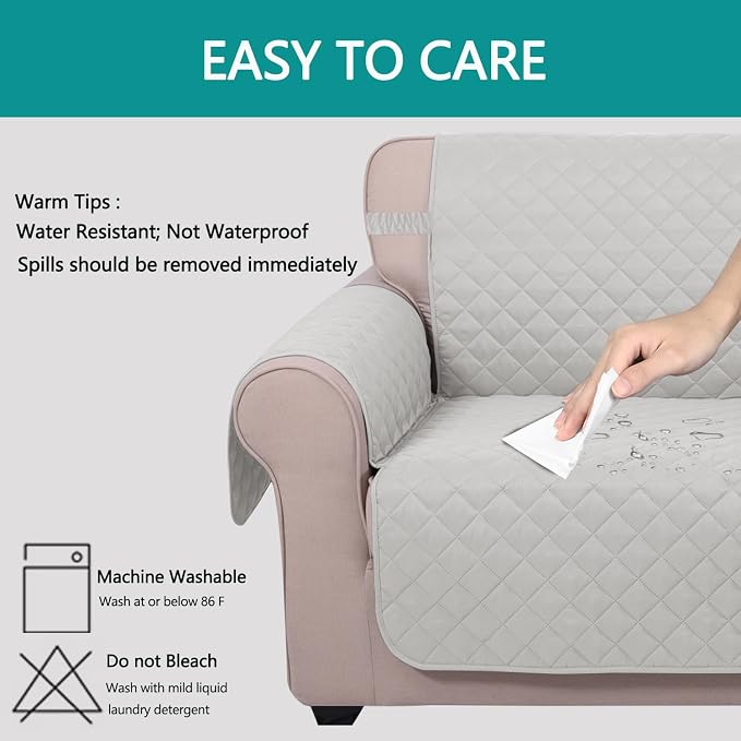 U-NICE HOME Recliner Chair Covers Reversible Quilted Water Repellent Pet - Image 4
