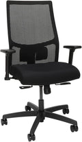 HON Ignition 2.0 Mid Back Task Chair, Standard Synchro-Tilt Control, Office Chair with Lumbar Support, Height and Width Adjustable Arms, Black Frame, Black