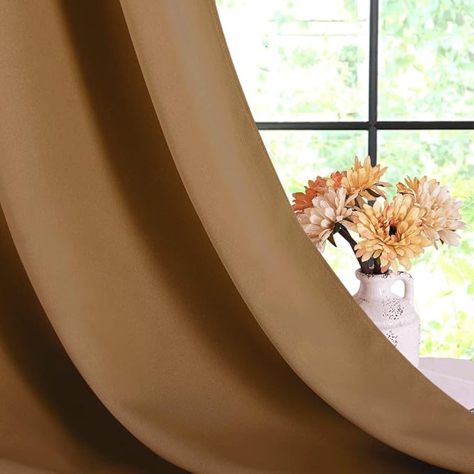 NICETOWN Window Curtains Blackout Drapes, 1 Pair, 34 by 40-inch, Thermal - Image 6