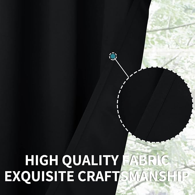 BGment Black Blackout Curtains for Bedroom 63 Inches Long, Each Panel 42 Inch - Image 7
