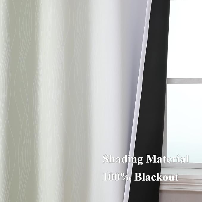 Estelar Textiler Sage Green and Greyish White Ombre Blackout Curtains 54 Inch - Image 5