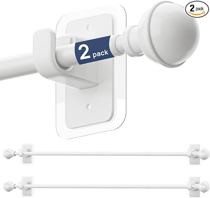 ENJOYBASICS 2 Pack No Drill Curtain Rods by ENJOYBASICS