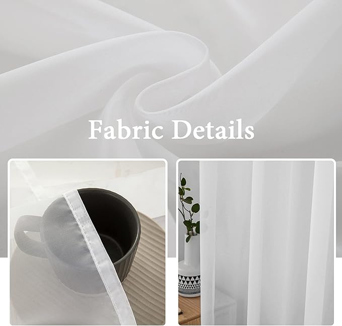MIULEE White Window Sheer Curtains - Image 3