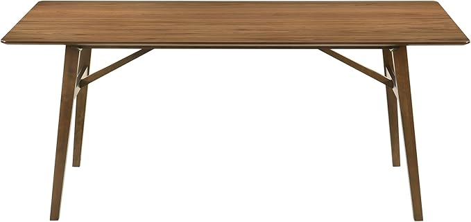 Armen Living Channell Mid Century Modern 5 Piece Walnut Wood Dining Table Set with Charcoal Fabric