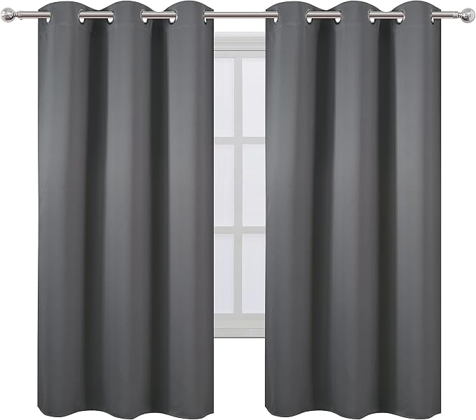 LEMOMO Frost Grey Blackout Curtains 34 x 63 Inch Length/Set of 2 Curtain - Image 2