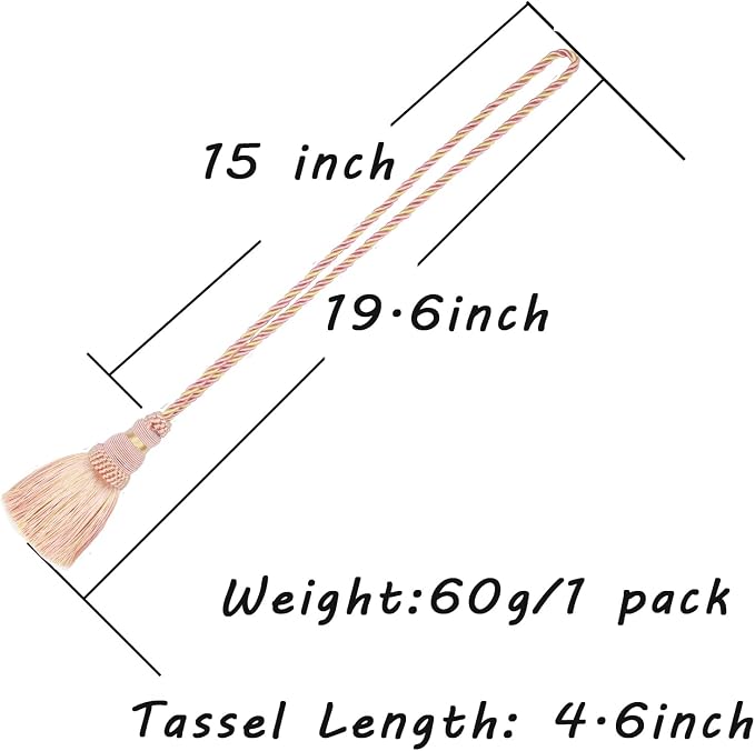 Fenghuangwu 4 Pack Curtain Tie Backs Rope Tassels - Image 2