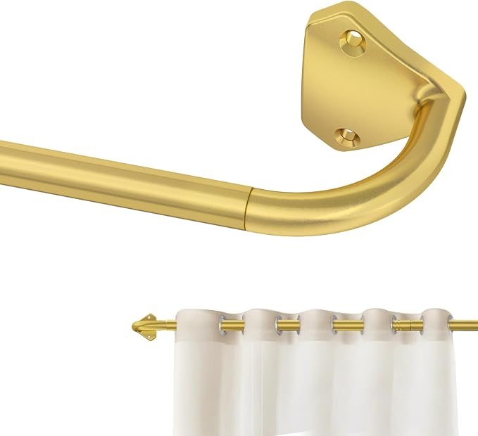 GXOACKJ Gold Curtain Rods for Windows 28 to 60 inch, 5/8 inch Adjustable Wrap by GXOACKJ