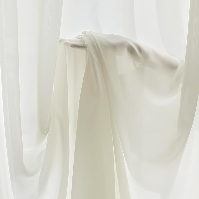 FMFUNCTEX Sheer Non-See-Through Netural Beige Curtains - Image 9