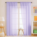 Lavender Sheer Curtains 84 Inches Long 2 Panels, Elegant Airy Transparent Light by Home