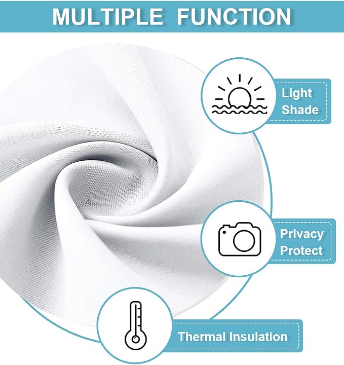 RYB HOME Short Pure White Curtains - Image 6
