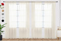 SpaceDresser Ivory Sheer Curtains 4 Panels Rod Pocket Semi-Sheer Curtain 54 by SpaceDresser