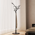 Coat Rack, Solid Wood Coat Rack Freestanding with 12 Hooks, Coat tree freestanding 3 Adjustable Heights for coat, Hats, Handbags， Coat Stand for Entryway, Bedroom (Black)