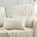 Fancy Homi 2 Packs Cream Long Lumbar Decorative Throw Pillow Covers 12x24 Inch by Fancy+Homi