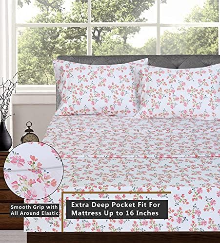 RUVANTI 100% Cotton Percale King Sheets, King Size Sheets Set - Image 4