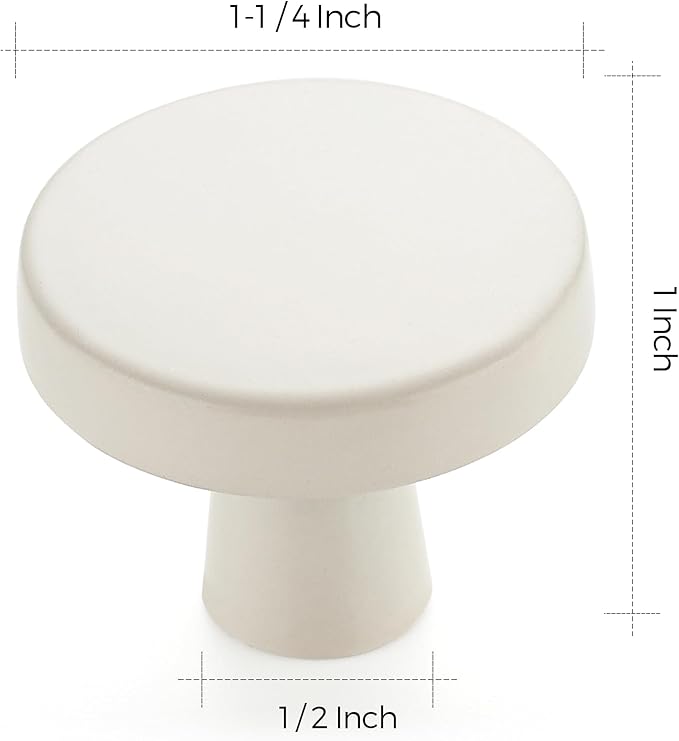 Ravinte 25 Pack Drawer Pulls 1-1/4 Inch Kitchen Cabinet Knobs Solid Round Dresser Drawer Knobs White Dresser Knobs Simple Cabinet Hardware for Cupboard