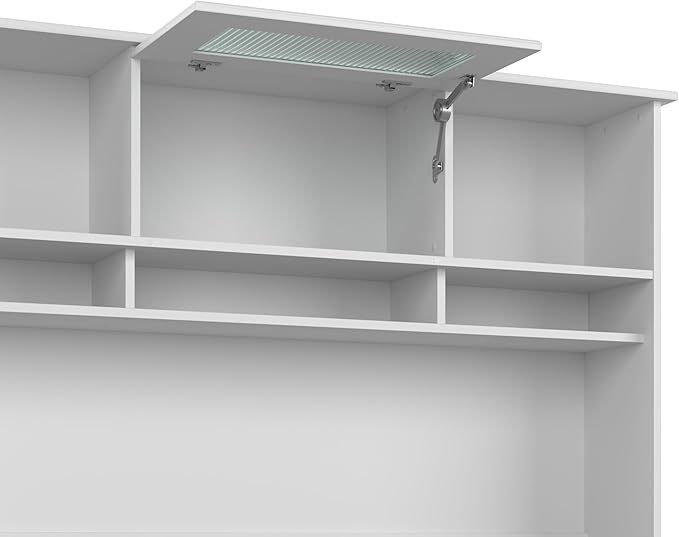 Bush Furniture Cabot L Shaped Desk with Hutch | Corner Desk with Storage for Home Office in White | 60W L Shaped Computer Desk
