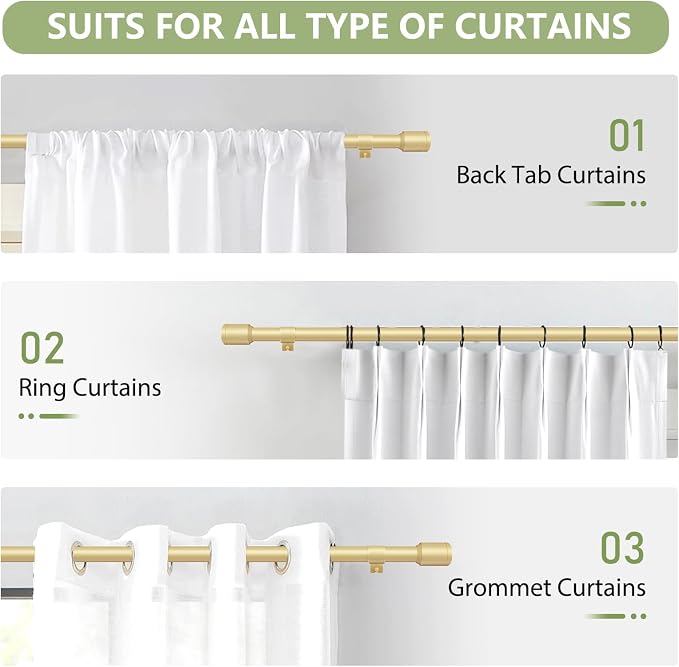 5/8” Diameter Curtain Rods 30-45 Inch, - Image 7