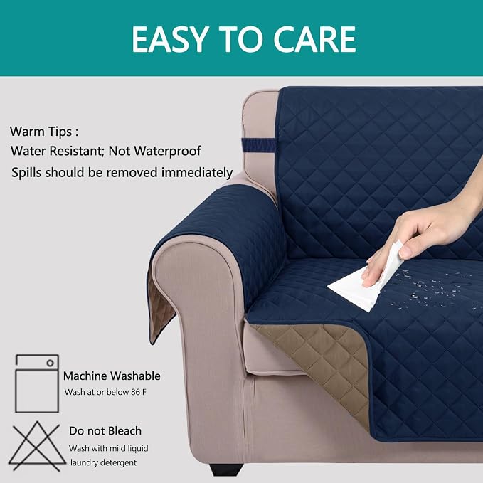 U-NICE HOME Recliner Chair Covers Reversible Quilted Water Repellent Pet - Image 4