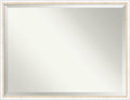 Amanti Art White Bathroom Mirror for Over Sink, 32x42 Morgan White Gold Rectangle Vanity Mirror, X-Large Modern Contemporary Wood Frame, Hangs Horizonally and Vertically, Bathroom Wall Decor, Beveled