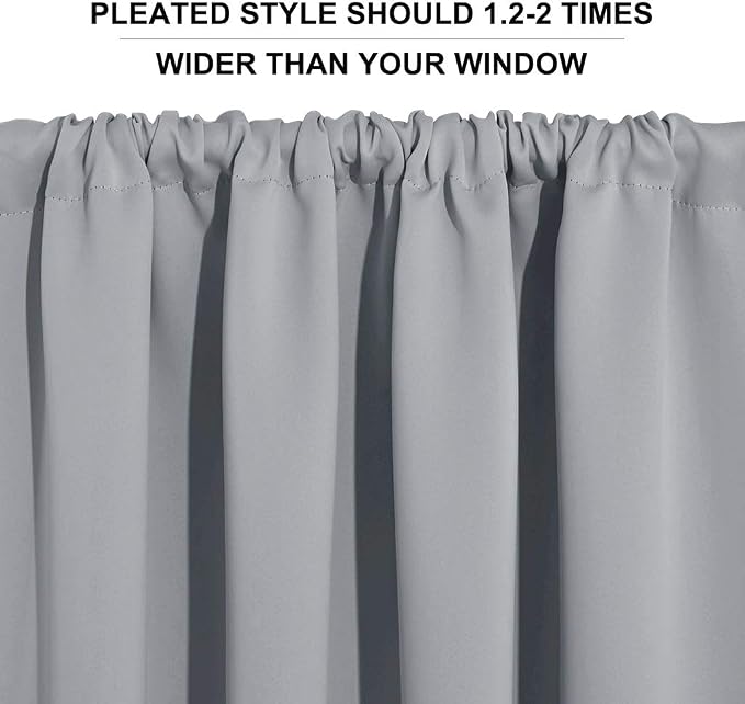 RYB HOME Blackout Curtains for Bedroom Living Room 63 inches Long, Thermal - Image 7