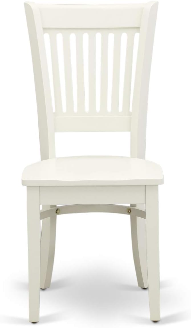 East West Furniture NDVA5-LWH-W 5 Piece Dining Table Set for 4 Includes a Rectangle Kitchen Table with Dropleaf and 4 Dinette Chairs, 30x48 Inch, Linen White