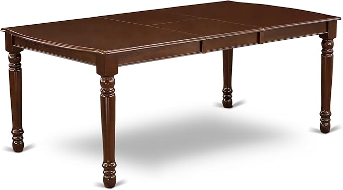 East West Furniture DOIP5-MAH-C 5 Piece Dining Table Set for 4 Includes a Rectangle Kitchen Table with Butterfly Leaf and 4 Linen Fabric Dining Room Chairs, 42x78 Inch, Mahogany