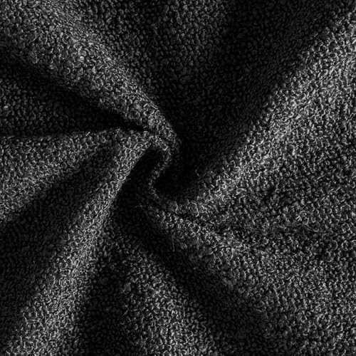 MIULEE 24x24 Decorative Euro Sham Boucle Couch Pillow Covers Black - Image 2