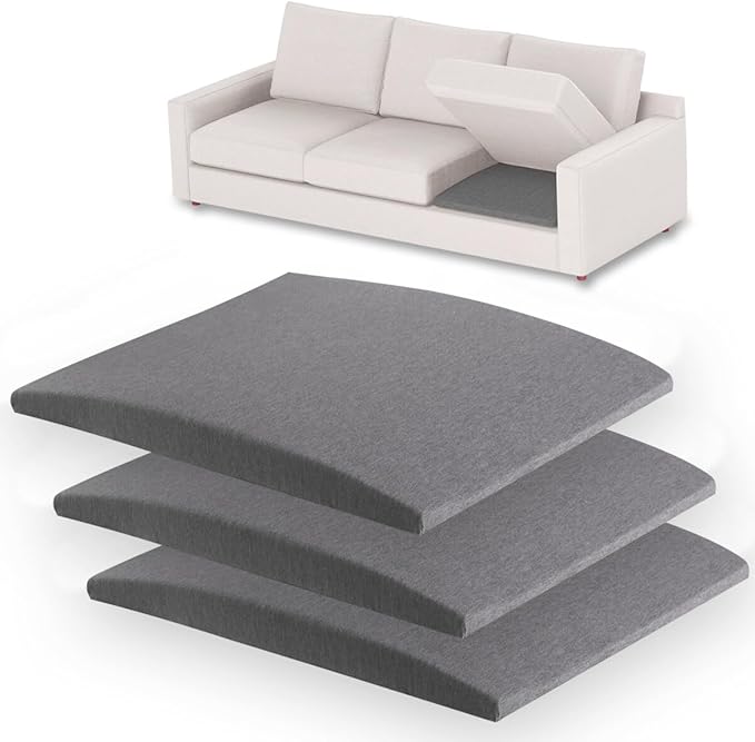 Couch Cushion Support for Sagging Seats, 20" x 20" High-Density Arched Foam, Furniture Seat Under Cushion Sag Repair,3-Pack