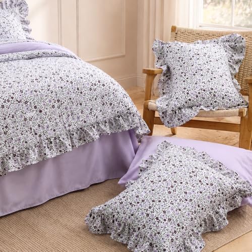 BLOOMHAVEN Queen Comforter Set-7 Pieces Floral Ruffle Bedding Set - Image 4