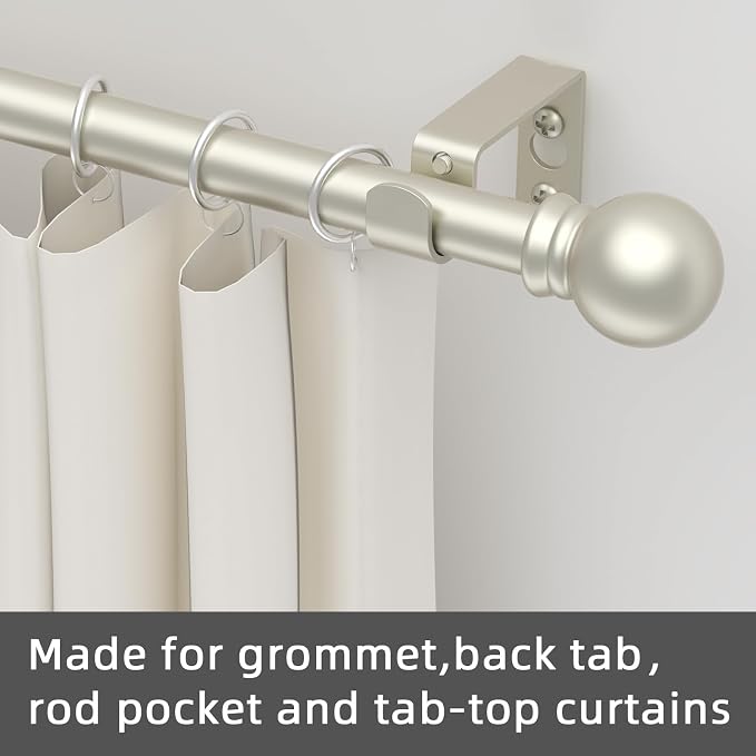 GXOACKJ Curtain Rods for windows 66-120 inch, 5/8 inch Decorative Nickel - Image 5