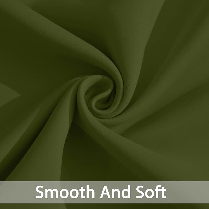 Yakamok Olive Green Curtains 84 Inches Length Blackout Curtain - Image 5