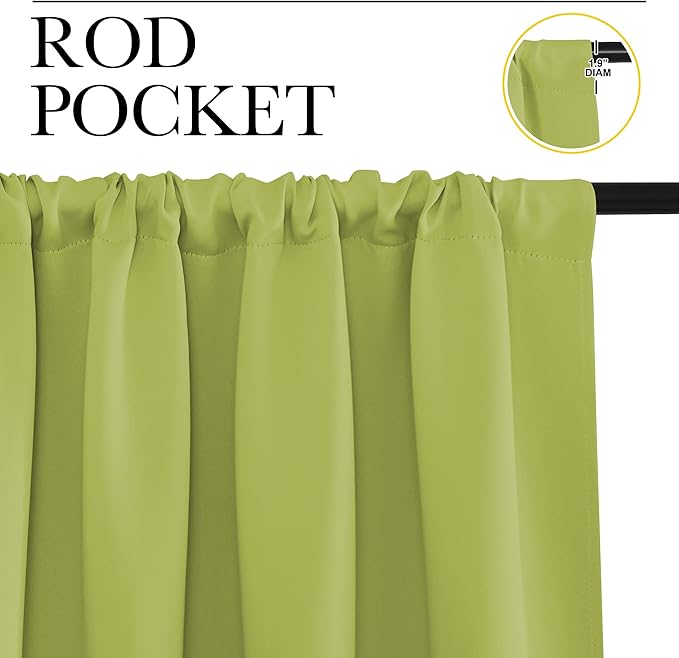 NICETOWN 2 Panels Blackout Curtains, Rod Pocket Window Curtains Room Darkning - Image 2