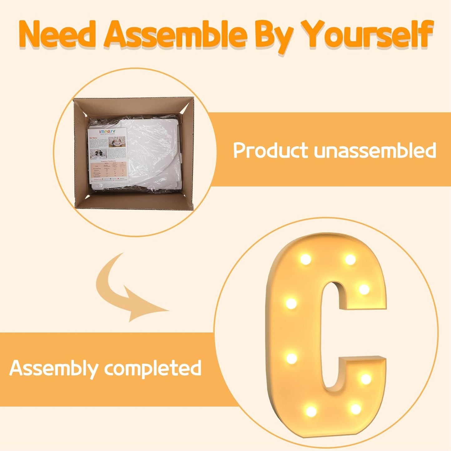 Marquee Letters 3 Feet Tall Large Light Up Letters C Happy Birthday Decorations Marry Me Engagement Party Decor Yellow Light Birthday Decorations Balloon Arch Kit Foam Sign C