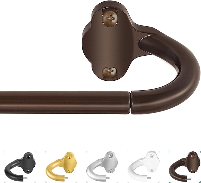 TVWOO Bronze Wrap Around Curtain Rods:5/8Inch Blackout Adjustable Window by TVWOO