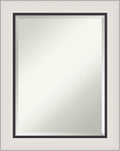 Amanti Art Silver Bathroom Mirror for Over Sink, 30x24 Ellie Silver Black Rectangle Vanity Mirror, Medium Modern Contemporary Frame, Hangs Horizonally and Vertically, Bathroom Wall Decor, Beveled Edge