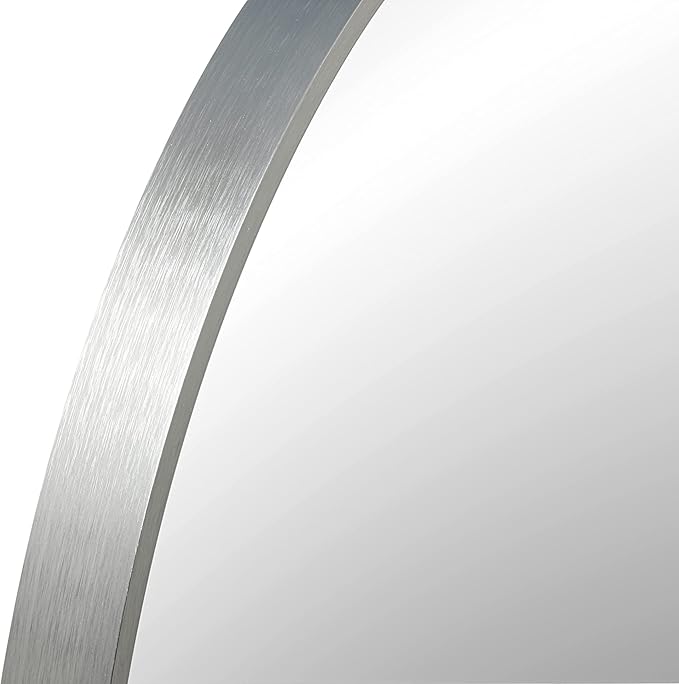 FrameWorks 20" Deluxe Contemporary Silver Circular Aluminum Mirror
