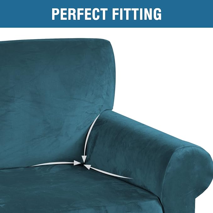 H.VERSAILTEX Stretch Velvet Armchair Cover Couch Covers 1 Cushion Chair - Image 4