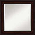 Amanti Art Brown Wall Mirror 25x25 Coffee Bean Brown Square Bathroom Mirror for Wall Decor Living Room, Medium Casual Frame, Hangs Horizonally and Vertically, Bathroom Decor, Beveled Edge from WI, USA