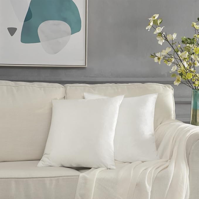 GIGIZAZA Ivory Velvet Decorative 18x18 Throw Pillow Covers - Image 7